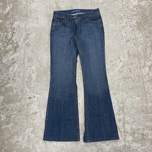 Vintage Fcuk Jeans Womens 10 Blue Pants Y2K Flare Bootcut Faded Denim Fits 29x31